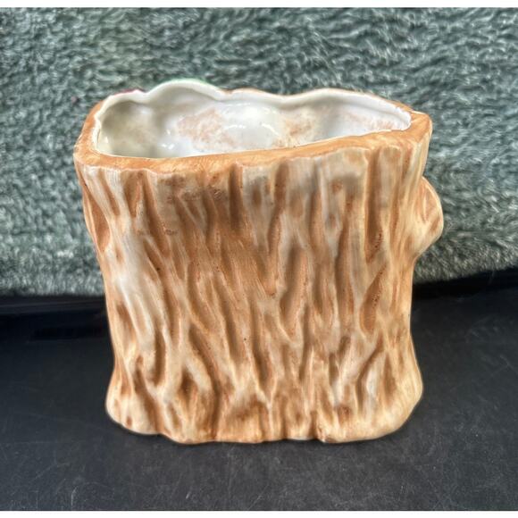 ACME China Planter Pixie Elf Crouching in Tree Stump Vintage Made in Japan - Picture 5 of 8